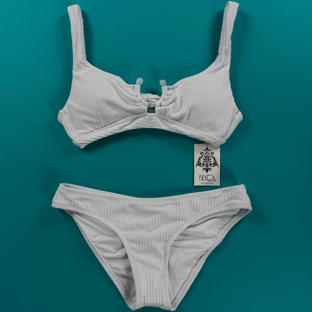 BECCA by Rebecca Virtue Bikini White 2 Pc Large NWT